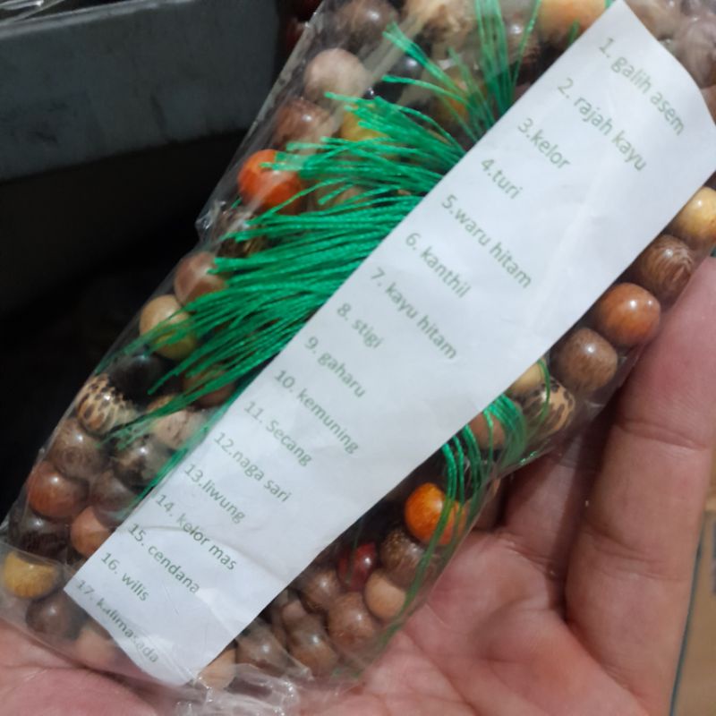 Tasbih Kayu Combinasi 17 Jenis Kayu 99butir 8mm Asli