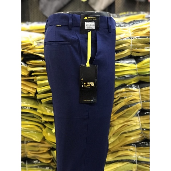 Celana kerja / celana slim fit navy terang superwoll / burlois