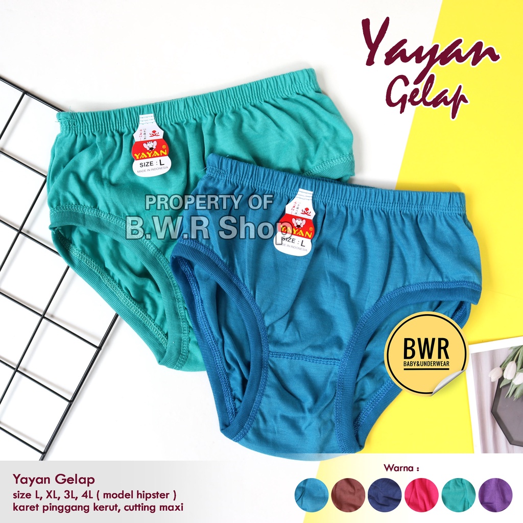 CD Yayan GELAP DEWASA / Celana Dalam Wanita Dewasa Karet Kerut CD Sister Jumbo Murah | Bwr