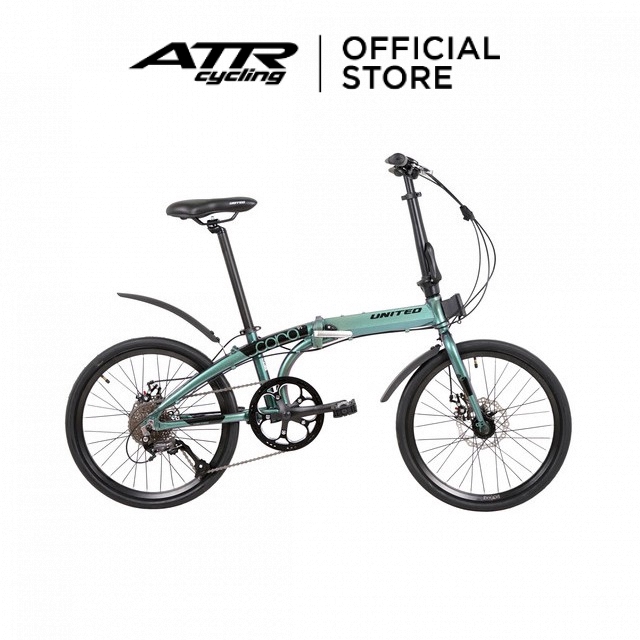 Sepeda Lipat Folding Bike AL20-09SP UNITED CORA 9S (20) GN-BK
