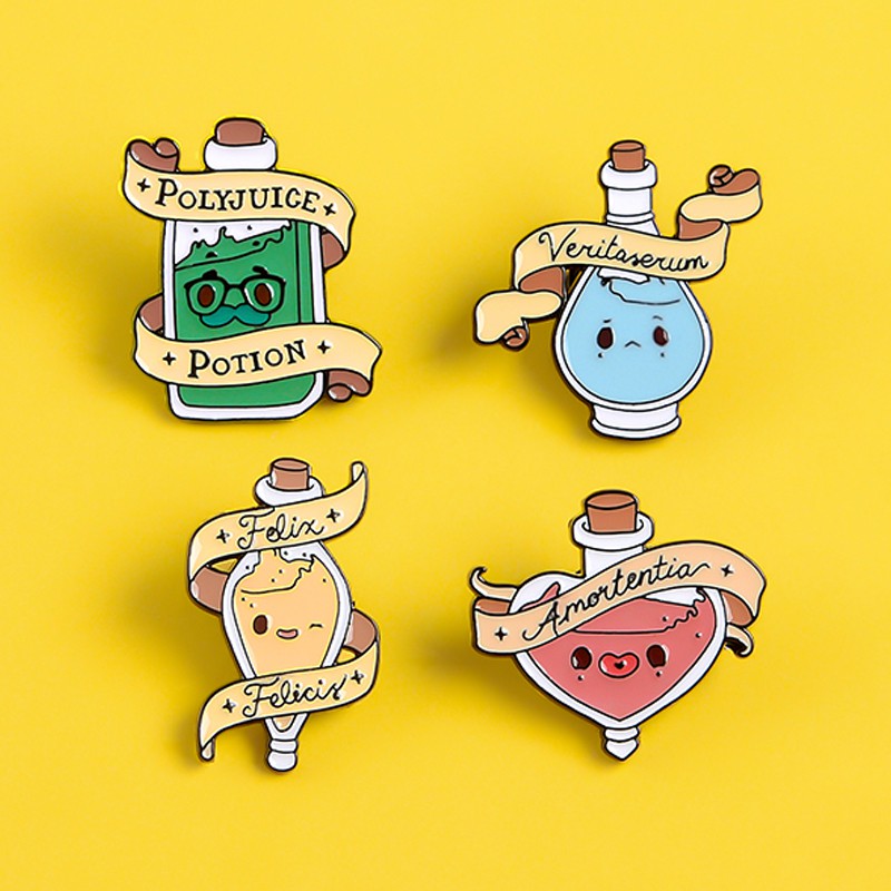 Magic Love Potions Enamel Pins Banner Cartoon Brooches Shirt Bag Colorful Badge Jewelry Classic for Bag Lapel Pin Buckle Animal Jewelry Gift for Friend