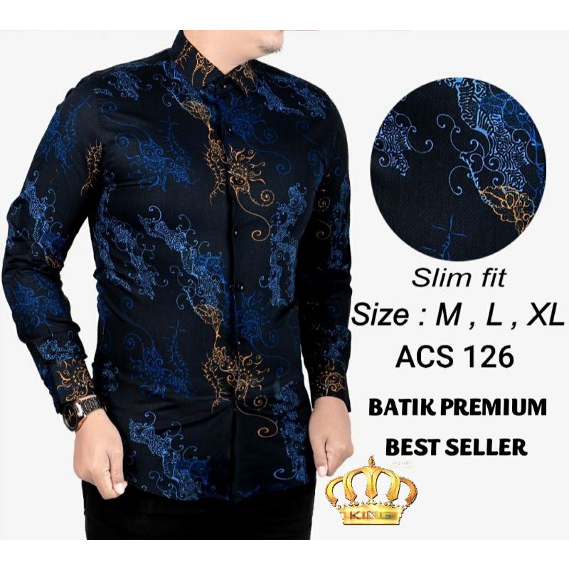 Kemeja Batik Pria Modern Slim Fit Lengan Panjang Odl 142