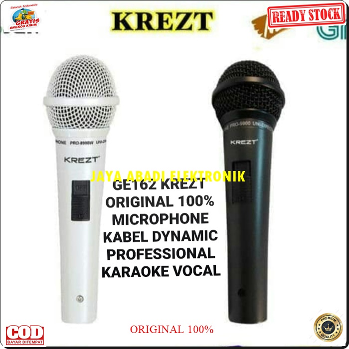 G162 KREZT MIC KABEL BAHAN FULL BESI DYNAMIC MICROPHONE VOCAL AUDIO SOUND BEST SISTEM PROFESIONAL PRO PENGERAS SUARA JERNIH DAN SENSITIF CCOCOK UNTUK SEGALA JENIS ACARA PANGGUNG BISA UNTUK SEGALA JENIS AUDIO LEBIH PRAKTIS TANPA BATERAI