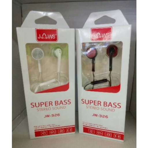 Handsfree/Headset/Earphone Super Mega Bass Jaws JW-326 Stereo Mega Bass