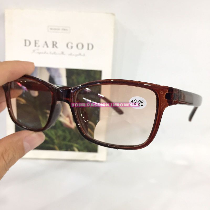 ZO130 Kacamata Baca Double Sunglasses +1.00 sd +3.00 Lensa Warna Coklat Bisa Untuk Jalan Dan Baca Cowok Cewek