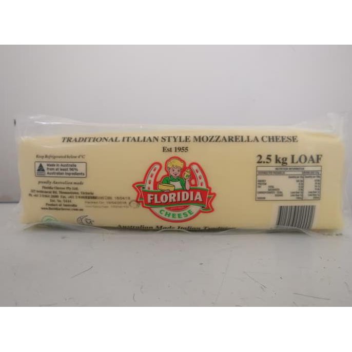 

KEJU MOZARELLA / CHEESE MOZZARELLA FLORIDIA 2.5 KG HALAL MELAR ENAK