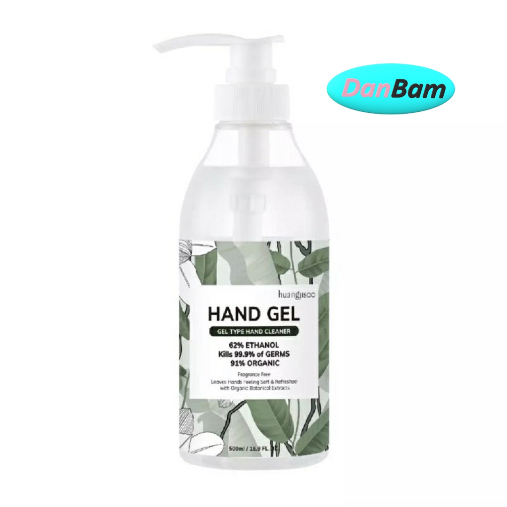 Huangjisoo Hand Gel 500ml Organic Sanitizer Alcohol 62% Cleaner Pembersih Tangan Huang Ji Soo