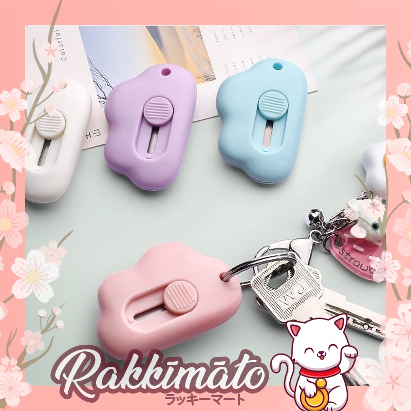 

Cutter Mini Lucu Model Awan Pembuka Paket Estetik Pisau Silet Portable Pemotong Solasi Lakban Kertas Warna Warni Pisau Mini Silet Bentuk Awan Travel Size