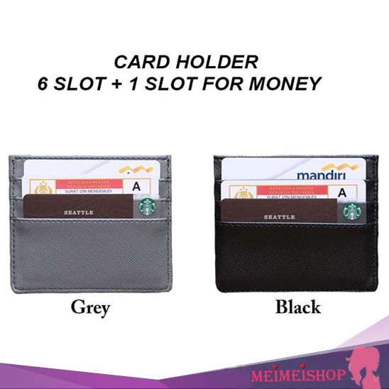 MEIMEISHOP CARD HOLDER 6 SLOT + 1 SLOT MONEY DOMPET KARTU BATAM LOKAL FASHION