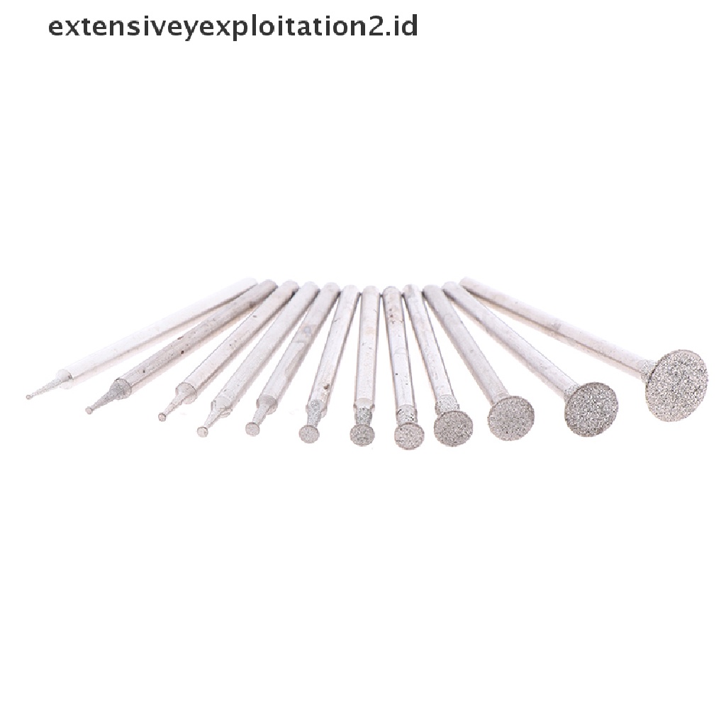 Id 12Pcs Mata Bor Diamond 2.3mm Untuk Mengukir Batu Giok
