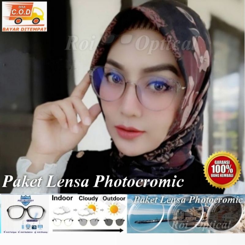 KACAMATA Andin 8276 GRATIS LENSA PHOTOCROMIC kacamata wanita kacamata photocromic kacamata blueray k
