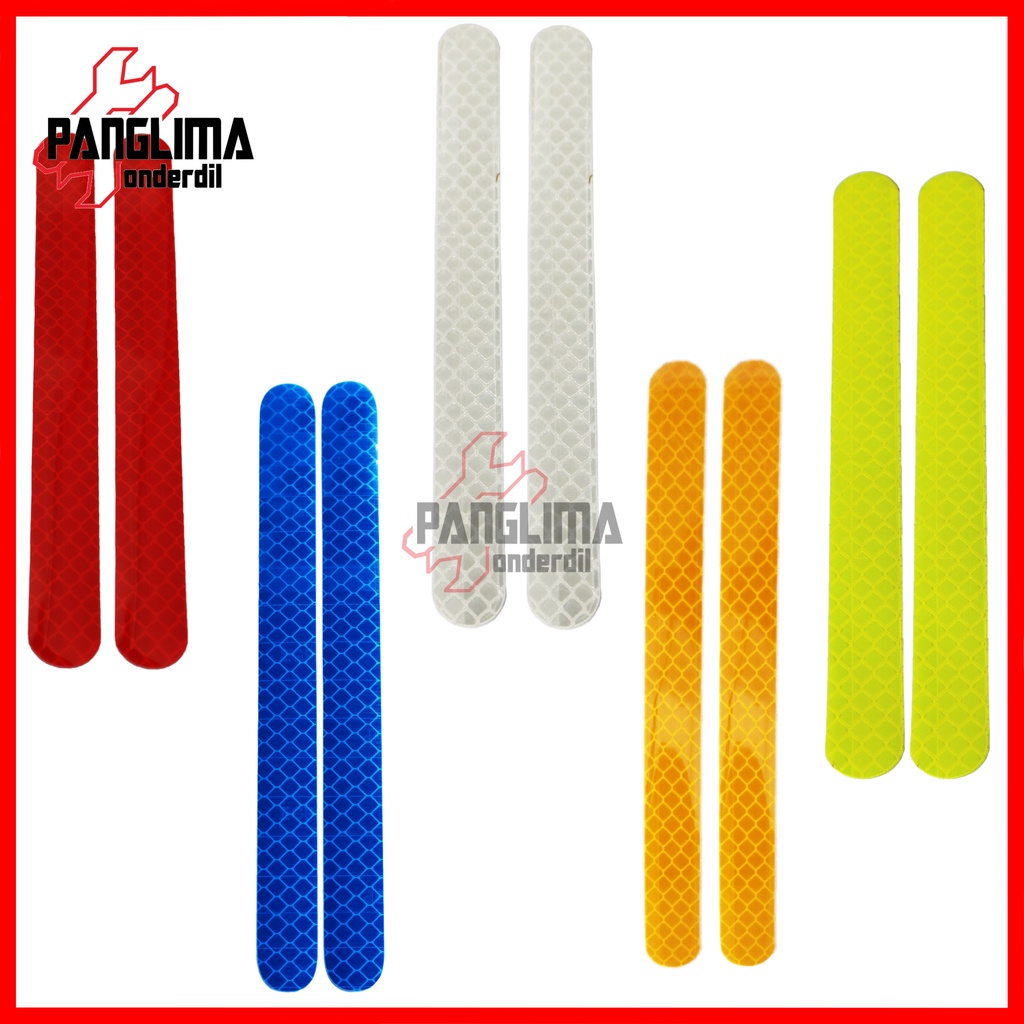 Stiker Spion Merah-Kuning-Biru-Putih Sticker Anti-Pelindung-Cover Baret Reflektor-Reflective Terang-Lampu Sepion 2 Pcs