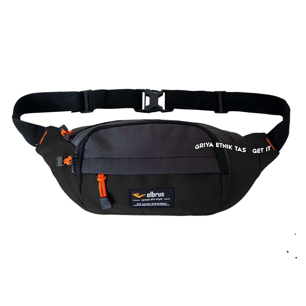 Tas Pinggang Pria Distro Elbrus 2 Warna - Waistbag Cowok - Tas Selempang Pria