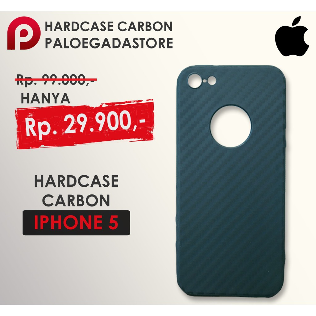 HARDCASE SLIM CARBON PREMIUM IPHONE 4 4S 5 5S 6 6S 7 8