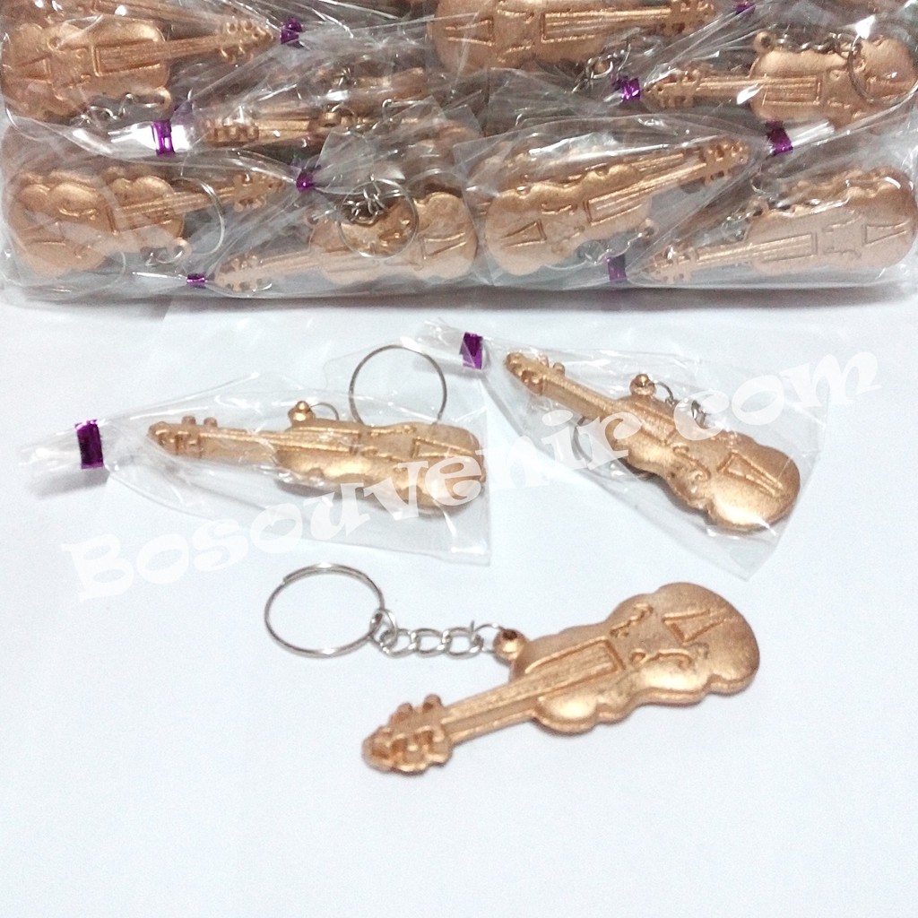 Terlaris Gantungan Kunci BIOLA GOLD souvenir pernikahan Unik Grosir