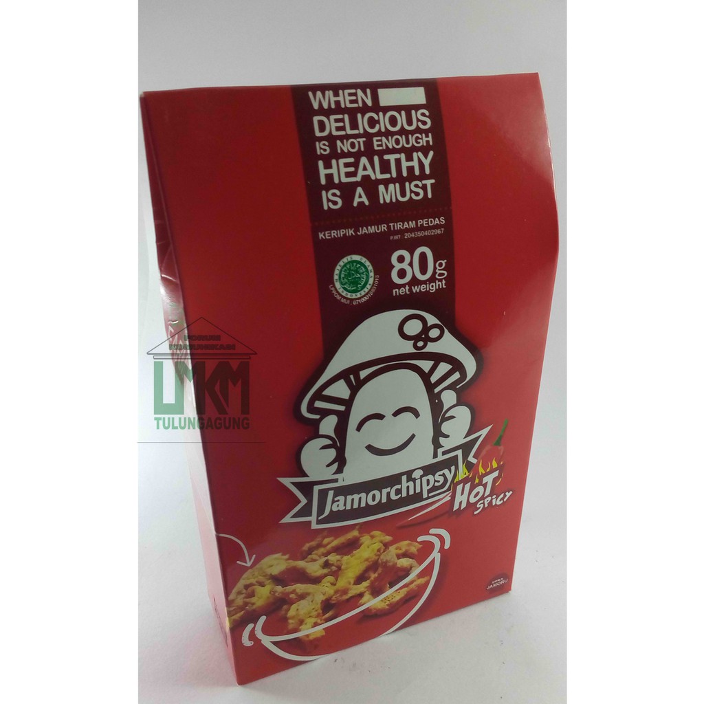 

Keripik Jamur Pedas Premium 80 gr