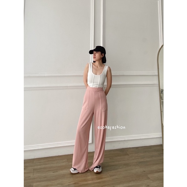 ASOKA Selena Pants 1104 - Cullote Knit - Celana Kulot Wanita