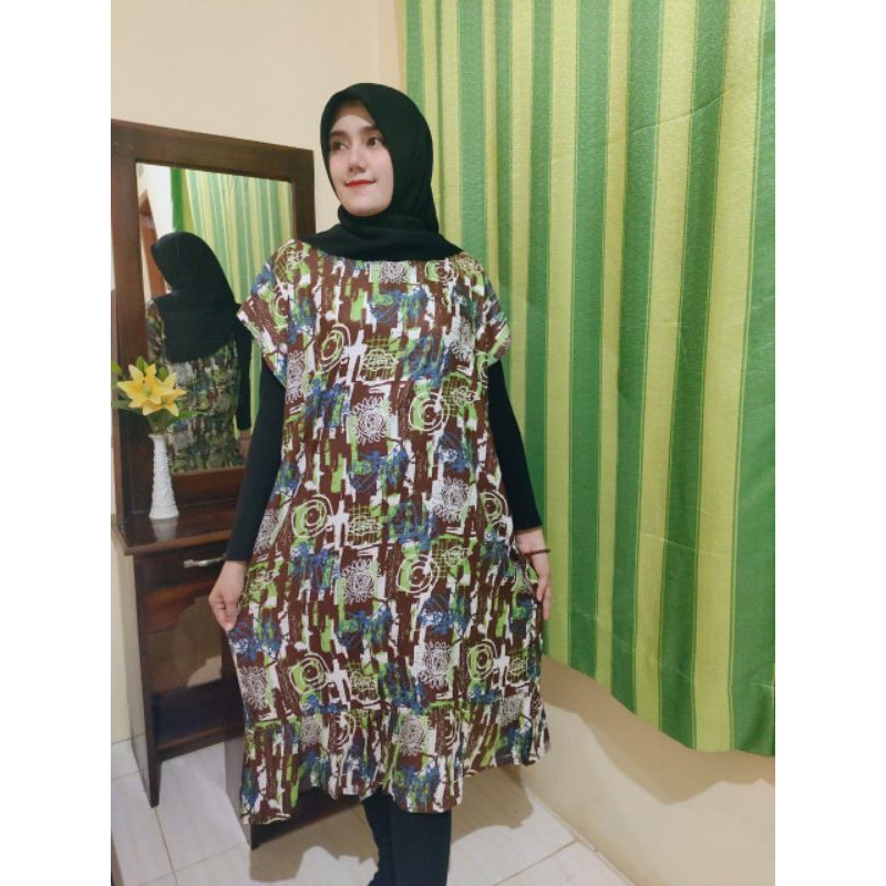 Daster Bali/Baju Tidur/Dress Bali/Daster Viral Ruffle/Daster Pekalongan/Daster Jumbo/Daster Busui