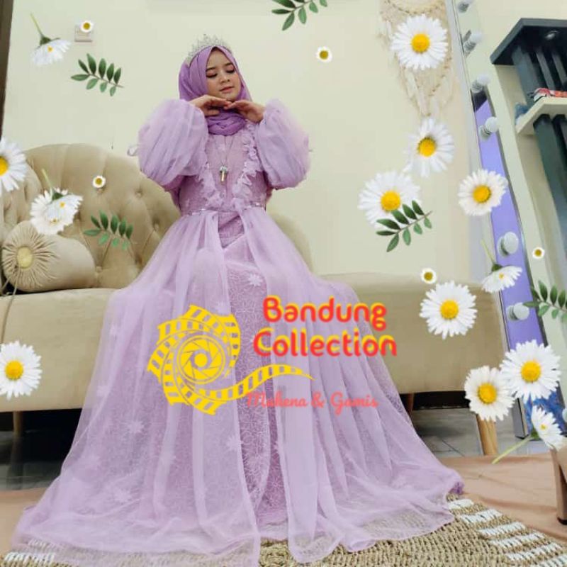 Premium Brukat Preancec Berkualitas Gamis Kupu-kupu Gamis Pesta Gamis Wisuda Jombo Set Khimar Varias