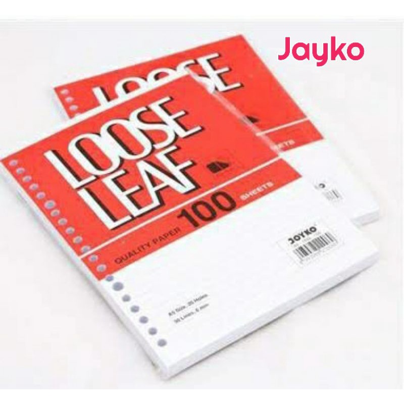 

LOOSE LEAF QUALITY PAPER JAYKO 100 SHEETS B5