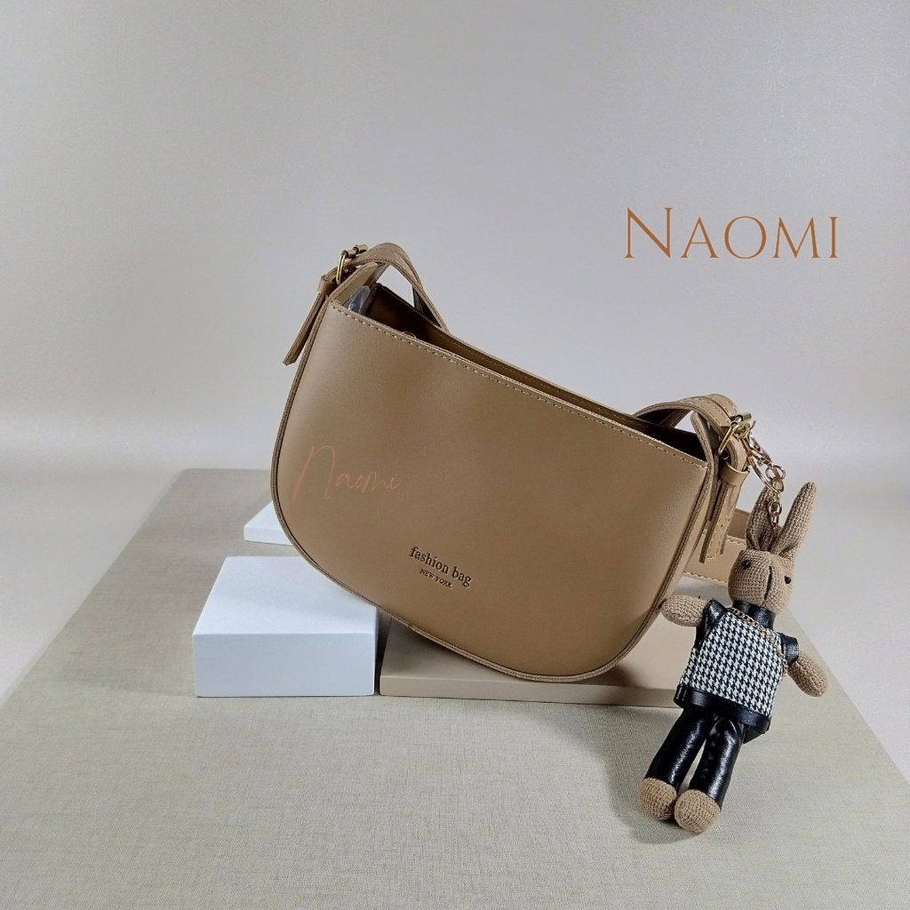 NAOMI - Pauline Sling Bag Import - Tas Branded - Fashion Bag Wanita Cream - Shoulder Bag - Sling Bag Premium Fashion Sintetis PU - Tas Naomi - Naomi Bag