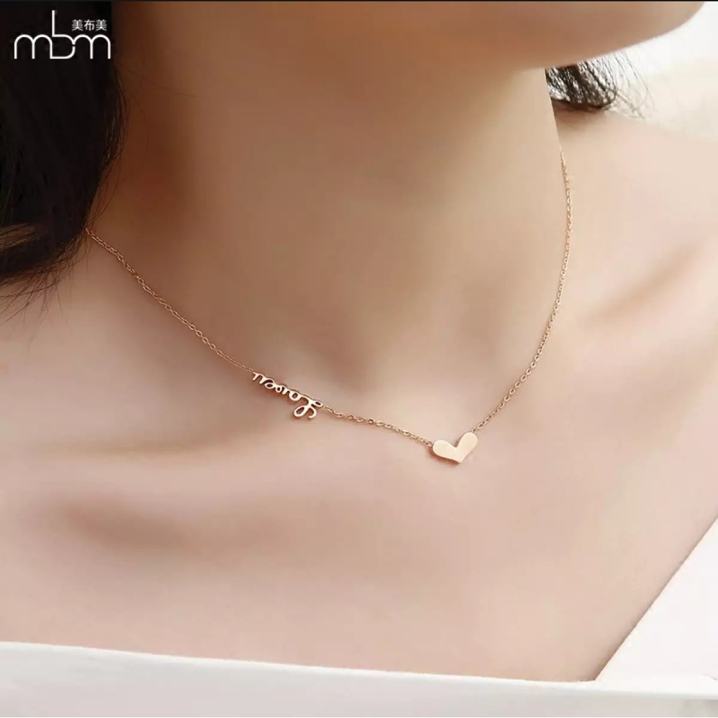 Kalung Nama Titanium Anti Karat Aksesoris Wanita Korea custom silver putih lapis emas fashion cewek