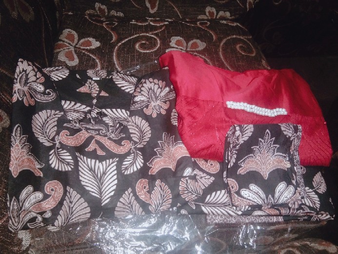 Kebaya Couple Batik Anjani | Set Couple Adara Brown | Sarimbit Terbaru Murah Kekinian Semi Prancis