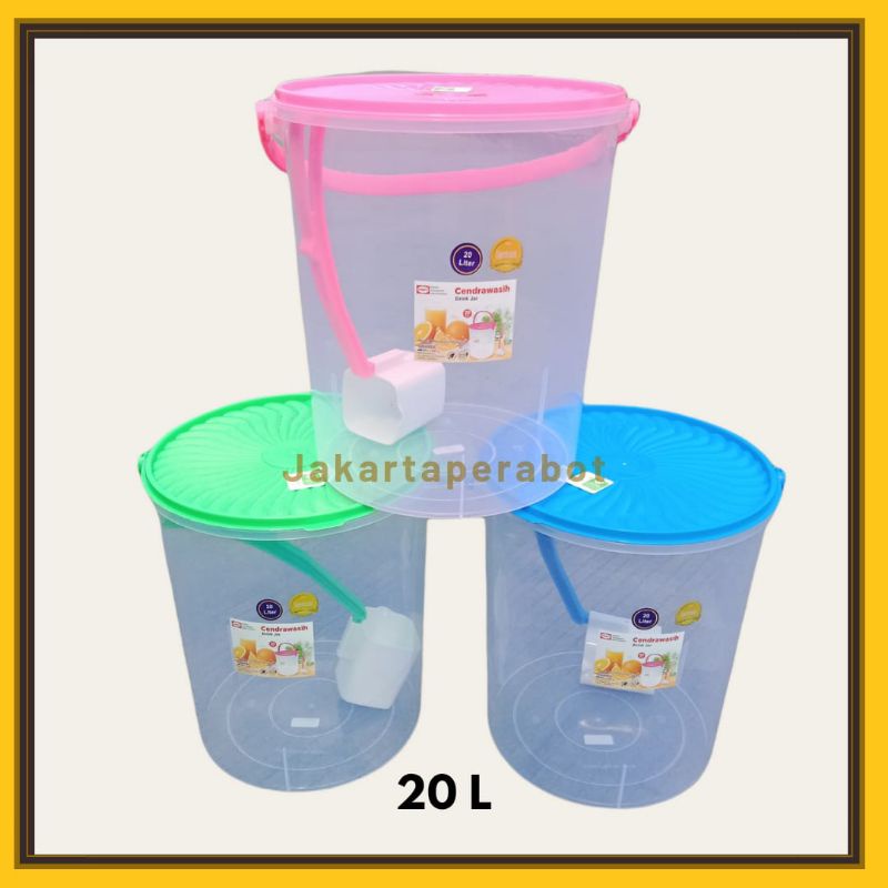 Toples Es Buah 15-20-27.5-30-36.5 Liter / Toples Es Kelapa / Toples Abella Green Leaf / Toples Gayung Plastik Wadah Air