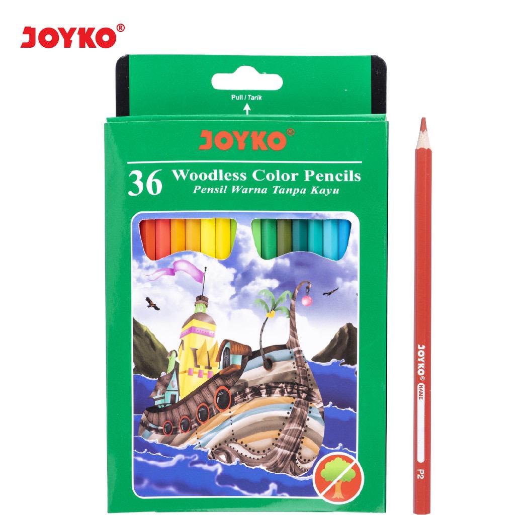 

(ISI 36WARNA) Joyko Pensil Warna Woodless Color Pencils Hexagonal Grip CP-122