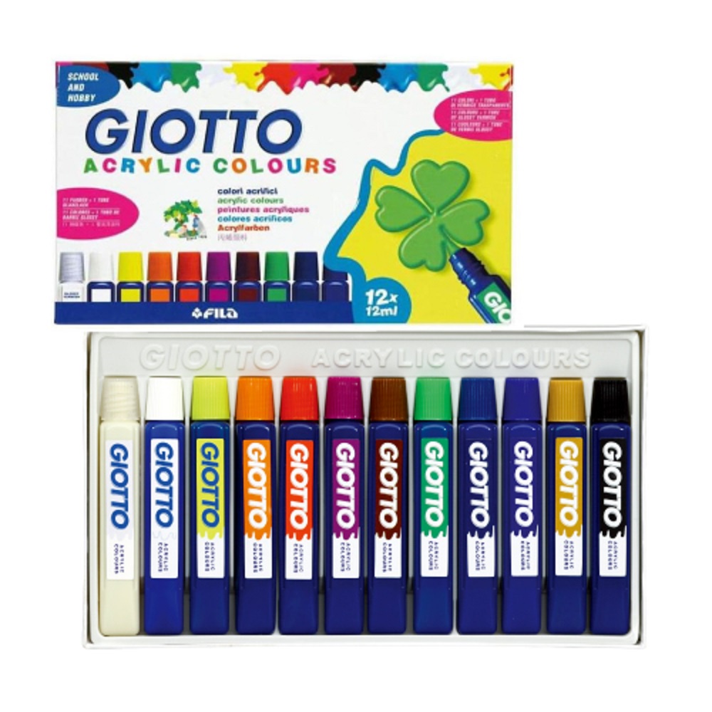

CAT AKRILIK SET GIOTTO 12 WARNA 12ml ACRYLIC COLOR PAINT LUKIS KANVAS KERTAS GROSIR MURAH