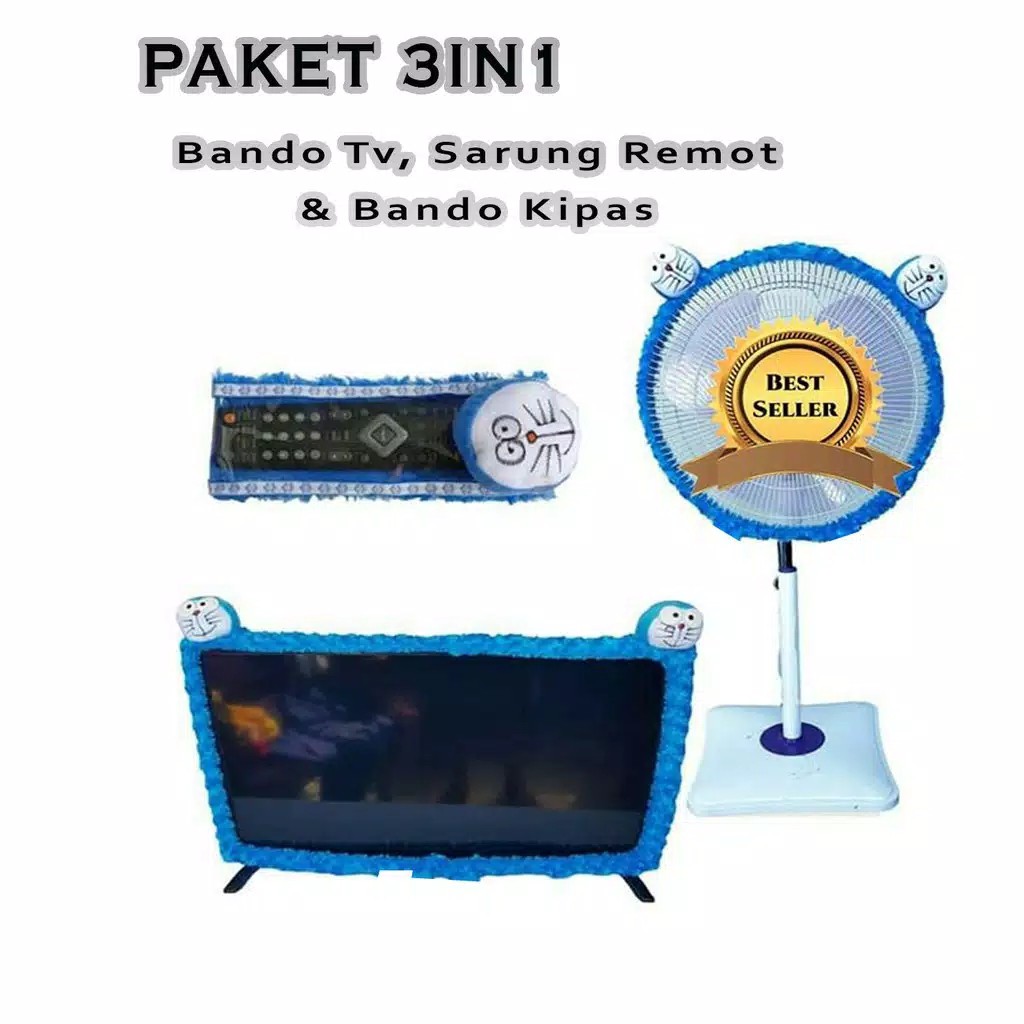 PAKET HEMAT SET 3 IN 1 COVER TV KIPAS DAN REMOT