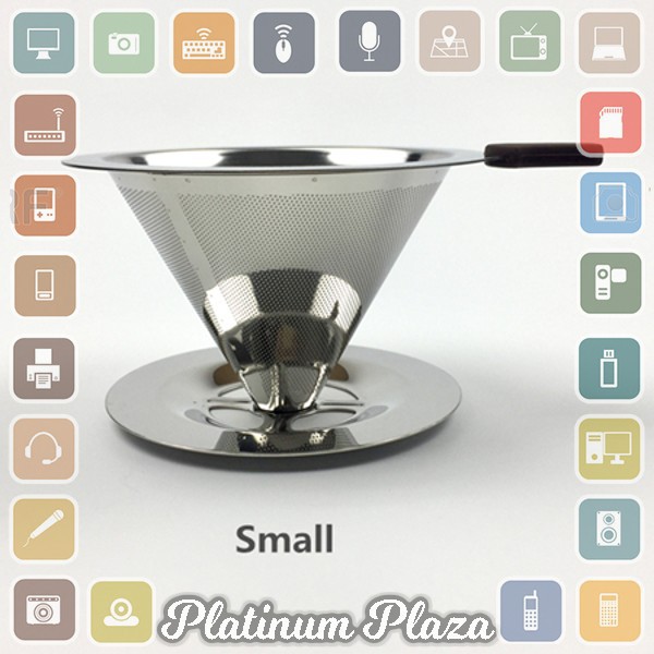 Ueinsang Filter Penyaring Kopi V60 Cone Coffee Dripper Filter Double Layer Small - F`2MEM9J-- Silver