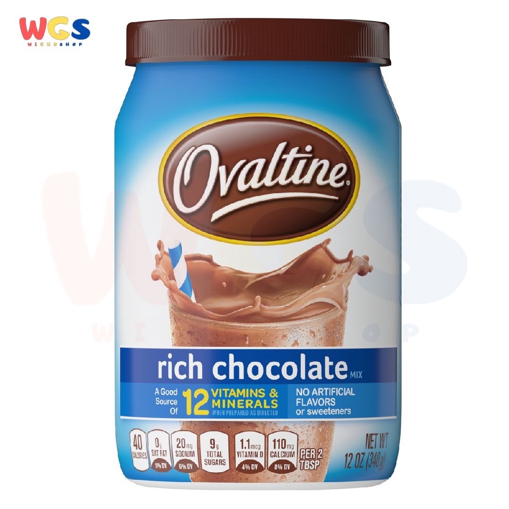 Ovaltine Rich Chocolate Drink Mix 12 oz Canister 340gr