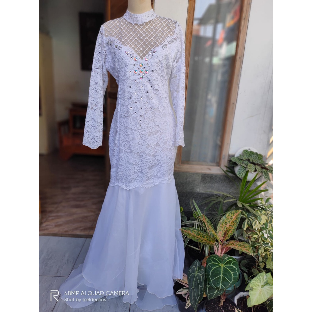 kebaya akad nikah rok duyung/kebaya akad murah/kebaya putih /kebaya pengantin /pakaian wanita/kebaya