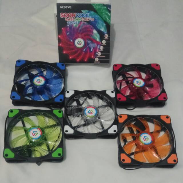 Fan casing 12cm alseye sooncool fan case 12 cm soon cool lampu LED