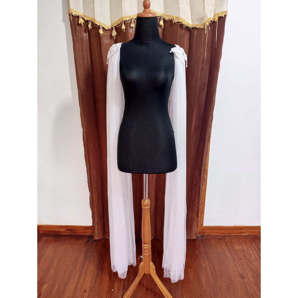 [putih bersih] Sayap Pundak Kebaya Pengantin / Sayap Bahu / Slayer Pundak / Slayer Bahu