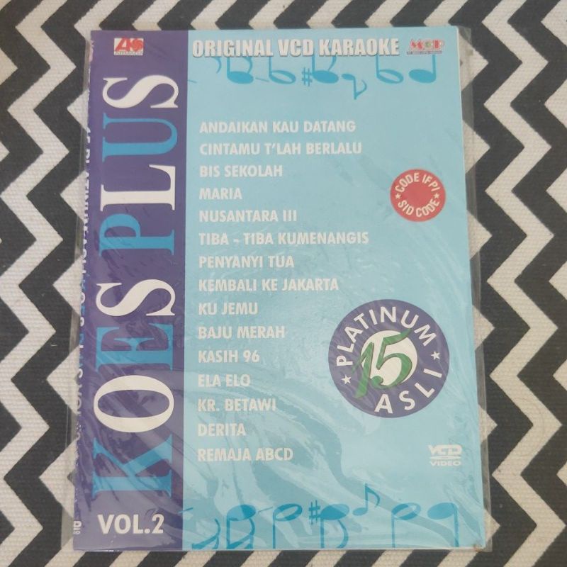 VCD KARAOKE ORIGINAL 15 PLATINUM ASLI KOES PLUS VOL.2
