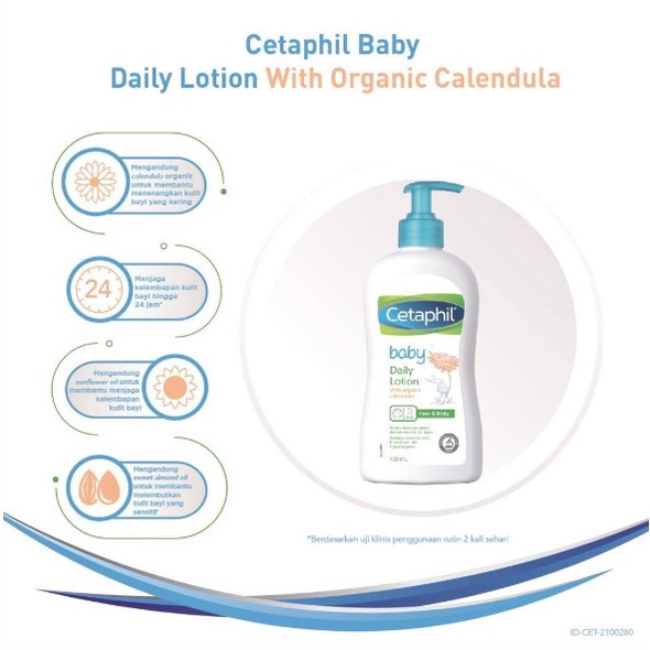 Cetaphil Baby Daily Lotion with Organic Calendula 400ml Lotion Pelembab untuk Perawatan Kulit Bayi