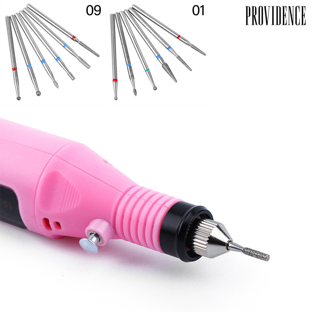 Providence 6Pcs Emery Rotary Nail Art Drill Bits Manicure Pedicure Gel Polish Removal Tool