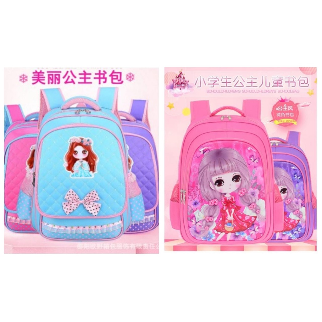 Tas Ransel Sekolah Anak Perempuan Tas Anak Sekolah Gaya Putri Kartun Korea