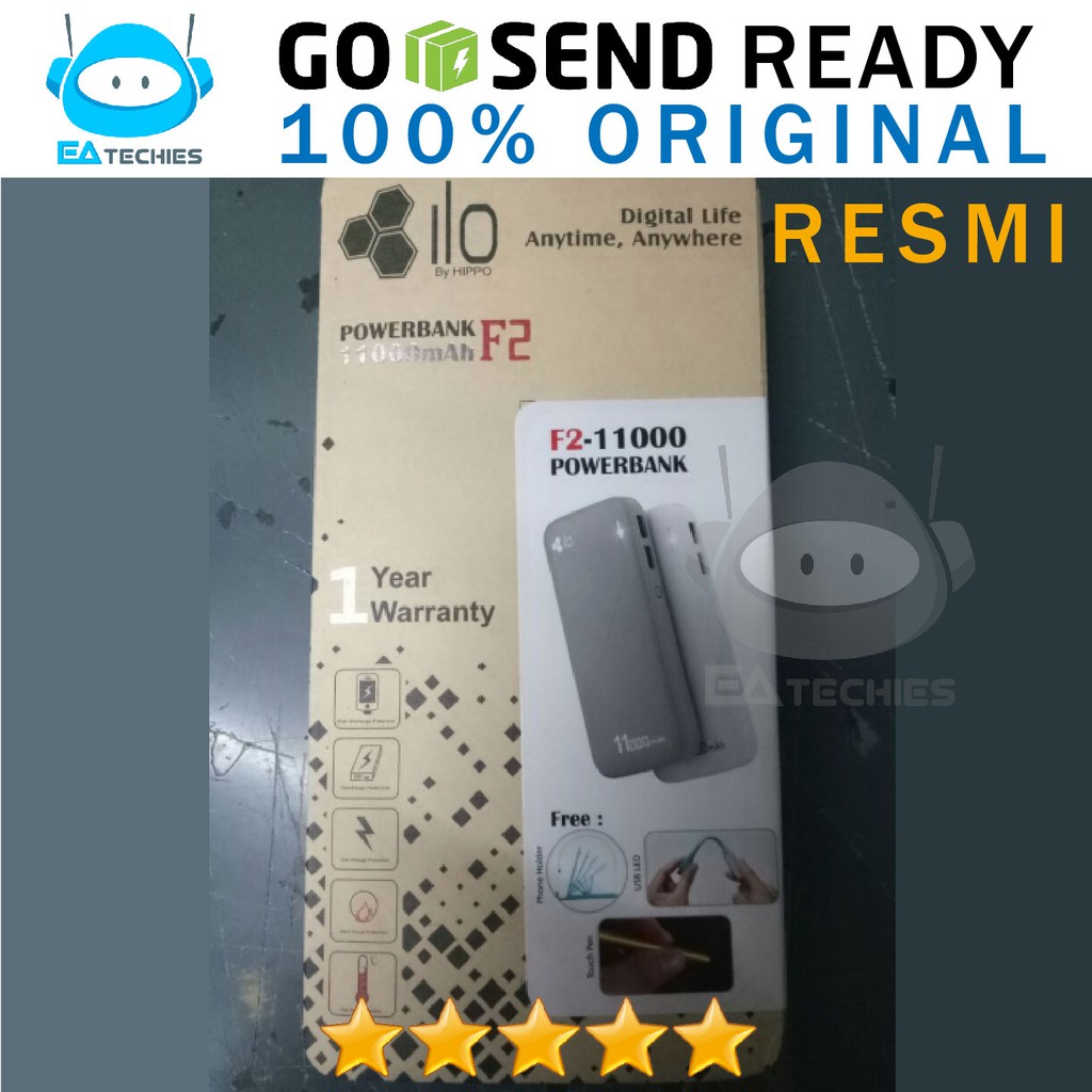 Hippo ILO F2 11000 MAh Power Bank Garansi Resmi 1 Tahun