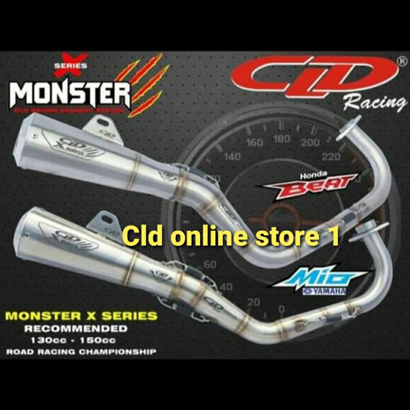 Knalpot CLD racing type Monster X-Series Mio/Nouvo,Beat/Fi,MioJ/Z/125