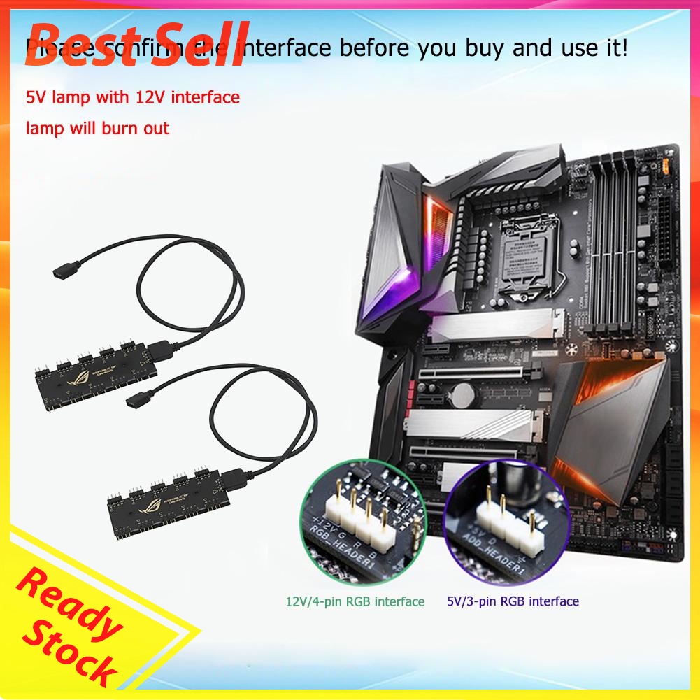 10 RGB Synchronization HUB Splitter Extension Cable for Motherboard RGB Fan