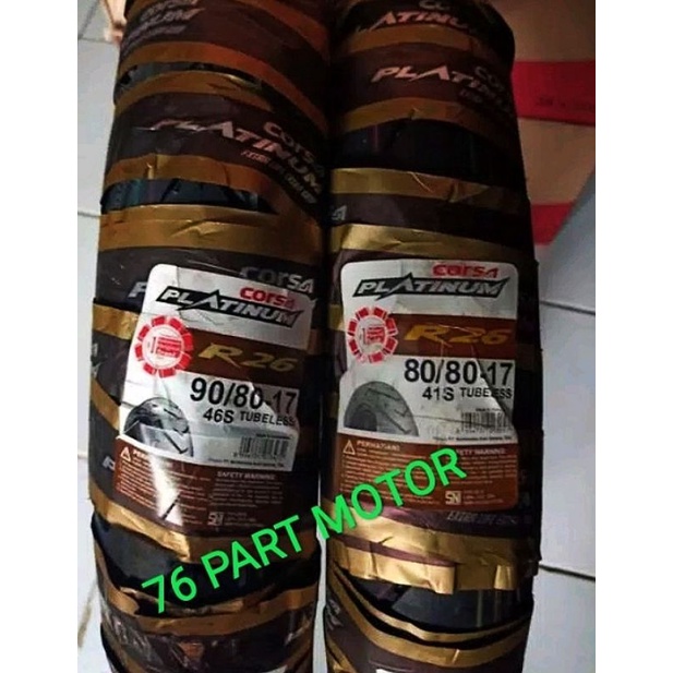 PAKET BAN TUBLES CORSA R26 80/80 RING 17 - 90/80 RING 17 FREE PENTIL