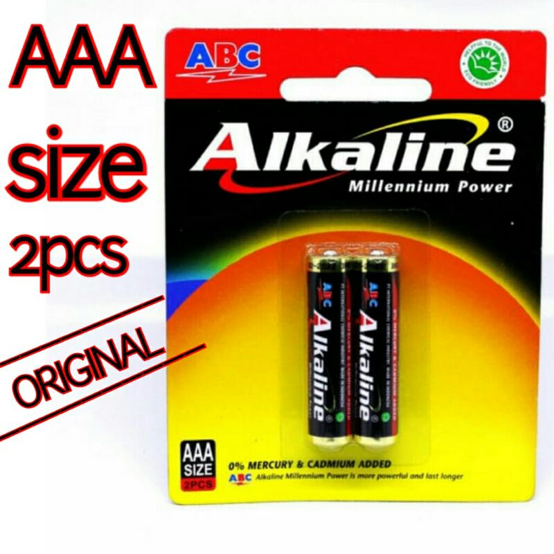 Baterai alkaline AAA isi 2pcs LR03 1,5V batu battery alcaline kecil A3