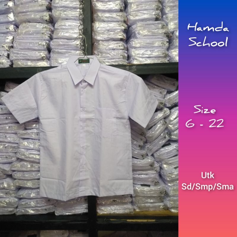 Baju Kemeja Polos Pendek untuk SD/SMP/SMA Seragam Sekolah