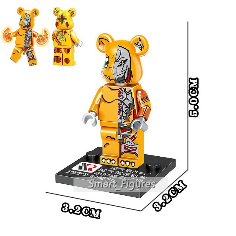 Bearbrick Mainan Balok Bangunan Minifigures Astro Boy Bear Luffy Punk Untuk Koleksihadiah