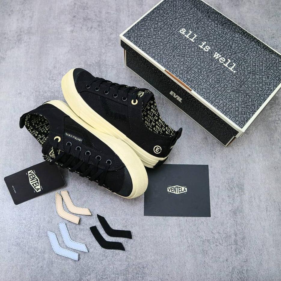 Model baru - Ventela Evil X Papa Gading High Low Sepatu Lokal Sneakers Pria Original Ventella Vantel