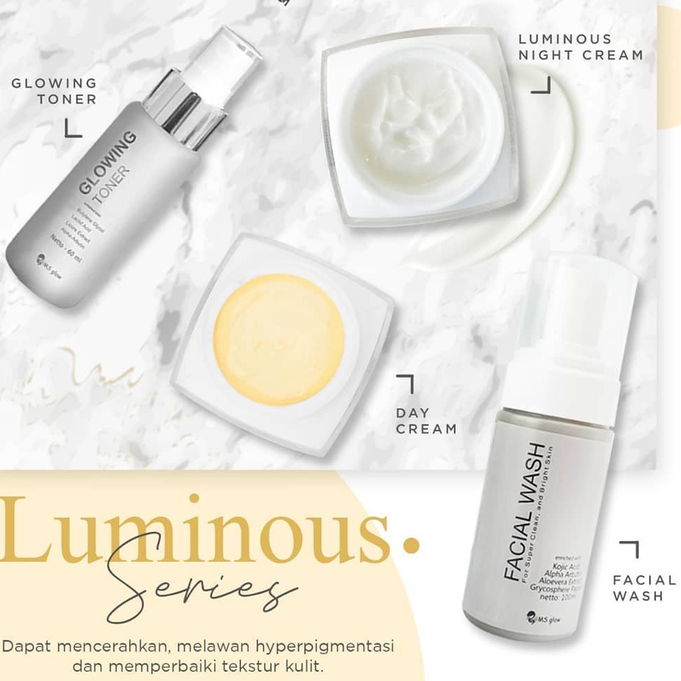 MS Glow Paket Wajah Luminous Series Basic Rumah Cantik 354 Paket Perawatan Yang Membantu Membuat Kulit Wajah Tidak Kusam