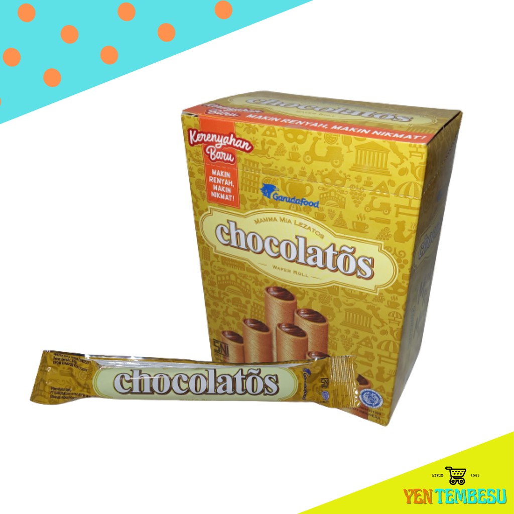 

Chocolatos Wafer Roll Rasa Cokelat 24 Pcs 204g